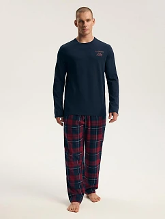 Pyžamo Henderson Premium 45455 Indigo, dlouhé rukávy, velikosti M–3XL