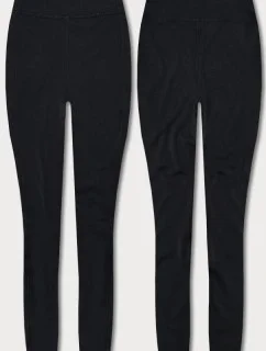 Černé dámské legíny s ozdobnými švy (54460)