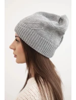 Dámská zimní klasická čepice s jemným vzorem K379 šedá