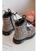 Dětské Botky Ocílené s Zipem Bežové Goopy