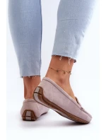 Dámské semišové mokasíny fialové Lenvie