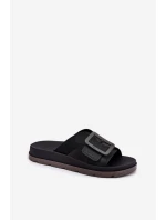 Voňavé Dámské Pantofle S Dekorativní Přezkou Černé ZAXY RR285078