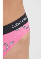 Dámské kalhotky 000QF7480E KCC růžové se srdíčky - Calvin Klein