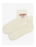 TENKÉ PONOŽKY BARVA 6-11 LET DÍVKY OFF WHITE 30-32