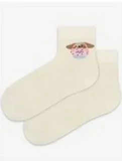 TENKÉ PONOŽKY BARVA 6-11 LET DÍVKY OFF WHITE 30-32