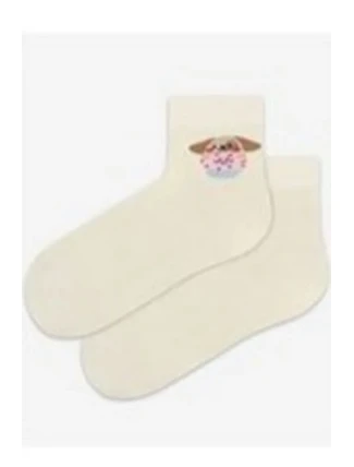 TENKÉ PONOŽKY BARVA 6-11 LET DÍVKY OFF WHITE 30-32