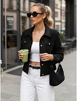 Dámská semišová krátká bunda černá FashionStreet TY5662