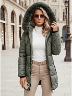 Dámská zimní prošívaná bunda s kapucí, zelená, FashionStreet TY5739
