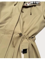 Damska kurtka z wykończeniem w kratkę Goodlookin piaskowa (KK60411-4#)