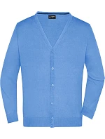 Daiber JN 661 Pánský pletený cardigan s výstřihem do V 02.0661 glacier blue