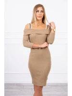 Velbloudí šaty se širokými ramínky Velbloudí šaty se širokými ramínky