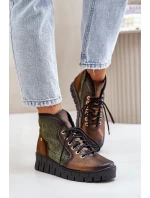 Kožené Boty Na Platformě A Klínu Maciejka 06702-09 Zeleno-Zlaté Kožené Boty Na Platformě A Klínu Maciejka 06702-09 Zeleno-Zlaté