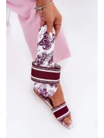 Vzory Ploché Sandály Dámské Bordó Leysi