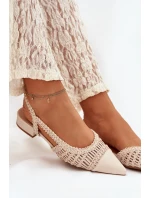Dámské sandály s pleteným na platformě světle béžové Nivorra
