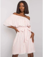Šaty LK SK 507354.30P bílé a růžové Šaty LK SK 507354.30P bílé a růžové