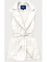 Dámská vesta v ecru barvě s límcem (JIN221) Dámská vesta v ecru barvě s límcem (JIN221)