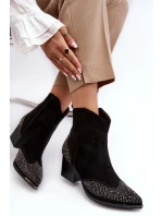 Dámské zdobené kovbojky na sloupku černé Eleduana Dámské zdobené kovbojky na sloupku černé Eleduana