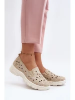 Dámské bebíčkové boty v béžové barvě Emilei