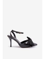 Eko kožené lodičky s mašlí černé Volamia