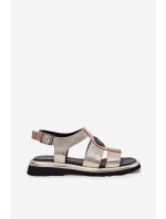 Kožené dámské sandály lakované s ozdobným detailem Artiker 56C0691 černé