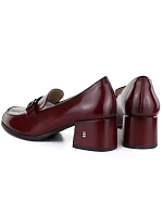 Dámské kožené polobotky na podpatku Vinceza 18116