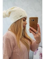 Fleecová čepice Carolina K243 ecru