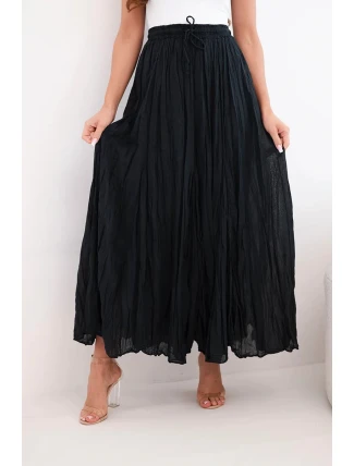 Dámská maxi bavlněná sukně s gumičkou v pase černá