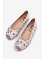 Vzorované baleríny s odkrytými prsty stříbrné Calgis