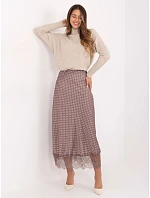 Sukně MI SD 4213.52 hnědá s puntíky - FPrice