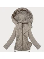 Krátká béžová dámská prošívaná bunda J Style (16M9239-62)