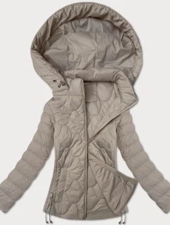 Krátká béžová dámská prošívaná bunda J Style (16M9239-62)