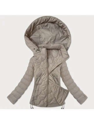 Krátká béžová dámská prošívaná bunda J Style (16M9239-62)