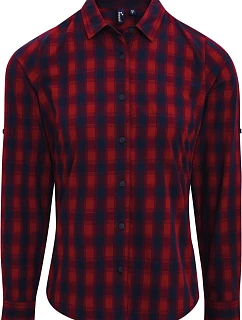 Premier PR 350 Popelínová halenka s dl. rukávem "Mulligan" 39.0350 red/navy