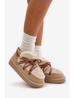 Nízké Sněhule Na Platformě S Kožešinou D.Franklin Béžové DFSH370011