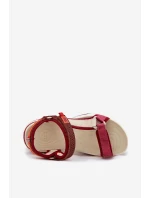 Dámské sandály na suchý zip D.Franklin DFSH406003 bordové