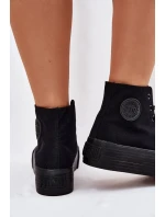 Dámské plátěné tenisky na platformě Big Star – černé