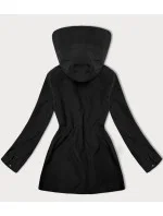 Tenká černá dámská plus size bunda s ozdobnou podšívkou J Style (16M9258-392)