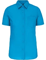 Kariban K 548 Popelínová halenka "Judith" s krátkým rukávem 20.K548 bright turquoise