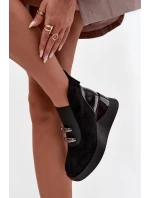 Dámské kotníčkové boty na platformě D&A MR52-106 Černé Dámské kotníčkové boty na platformě D&A MR52-106 Černé