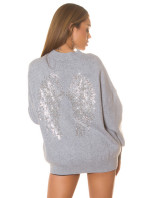 Sexy pletený svetr "Angel Wings" se třpytkami