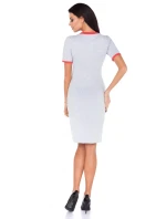 Dámské šaty model 71193 šedo - oranžová - RaWear Dámské šaty model 71193 šedo - oranžová - RaWear