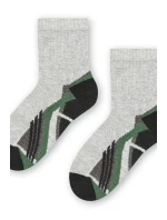 Chlapecké vzorované ponožky 014 MELANGE LIGHT GREY 29-31