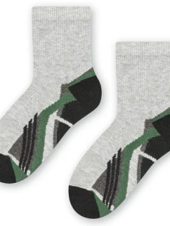 Chlapecké vzorované ponožky 014 MELANGE LIGHT GREY 29-31