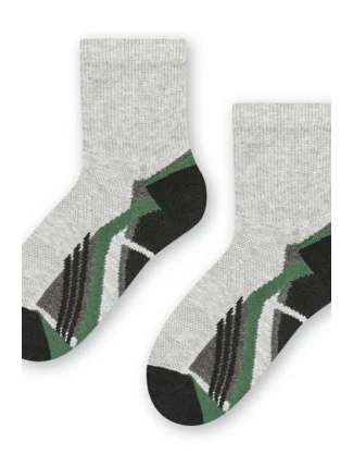 Chlapecké vzorované ponožky 014 MELANGE LIGHT GREY 29-31