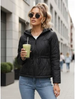 Dámská prošívaná bunda s kapucí černá FashionStreet TY5534