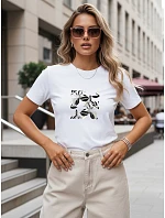 Dámské ležérní tričko s rostlinným motivem, bílé, FashionStreet NX8053RY