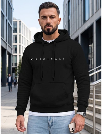 Pánská mikina s kapucí a potiskem ORIGINALS, černá, FashionStreet NX5151BX