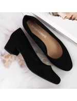 Sergio Leone W SK354C černé semišové lodičky s blokem