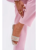 Ploché Dámské Pantofle S Páskem A Sponou Béžové Zilina