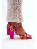 Ekologické kožené sandály na vysokém podpatku Fuchsia Abilica Ekologické kožené sandály na vysokém podpatku Fuchsia Abilica